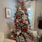 Rustic Wooden "Peace" with Bell Christmas Tag Ornament - 8" - Gold and White